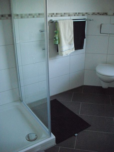 Badezimmer mit Dusche und WC